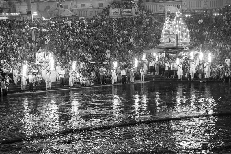 Evening Aarti on the banks of river Ganga at Har ki Pauri, Haridwar, Uttarakhand